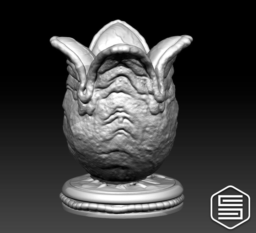 Huevo Alíen posa pinceles o lápiz digital