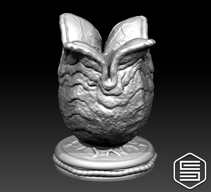 Huevo Alíen posa pinceles o lápiz digital